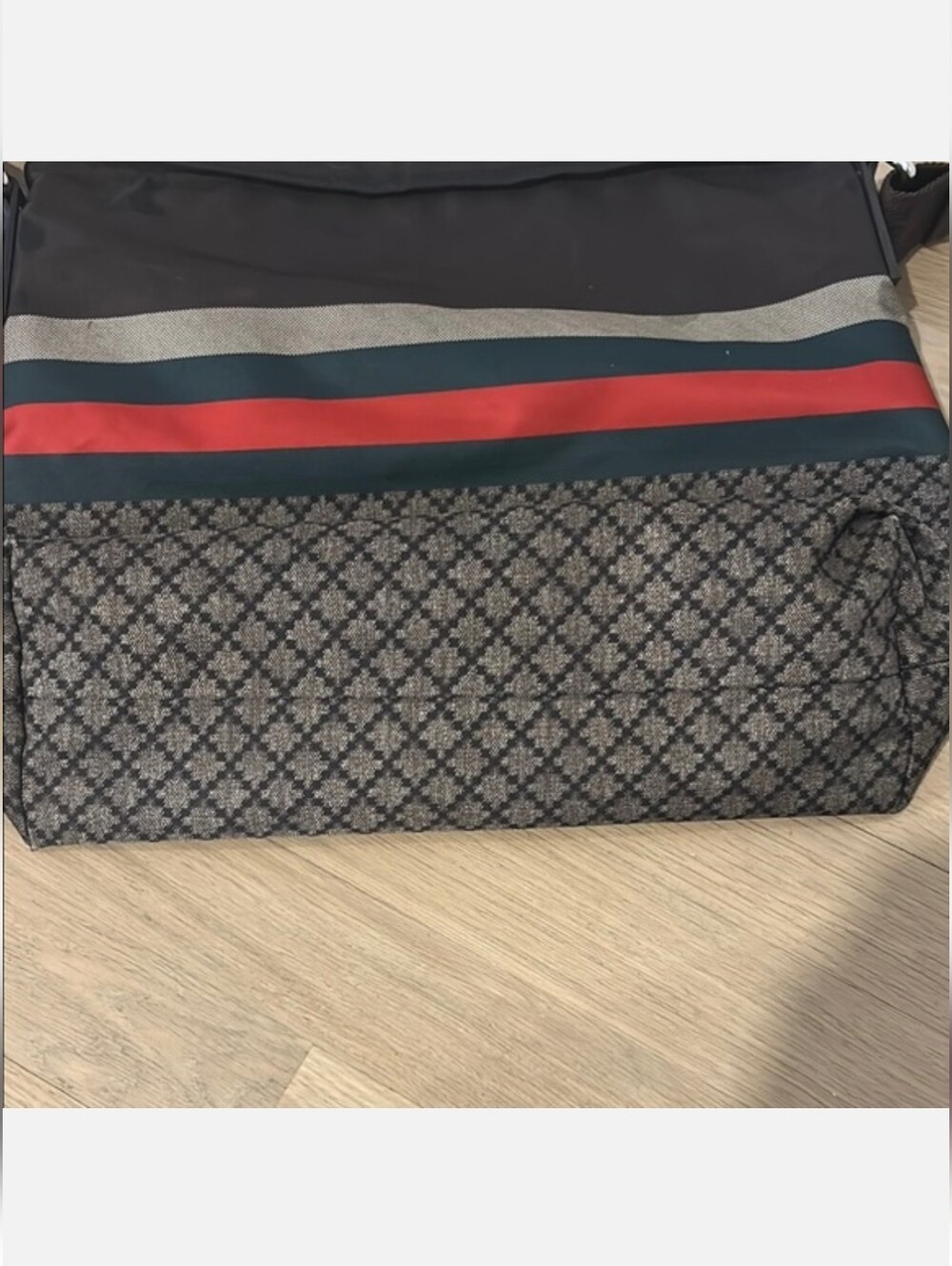 LAST CHANCE-Authentic Gucci Diamante Brown Crossbody Web Nylon Messenger Bag - Picture 9 of 16